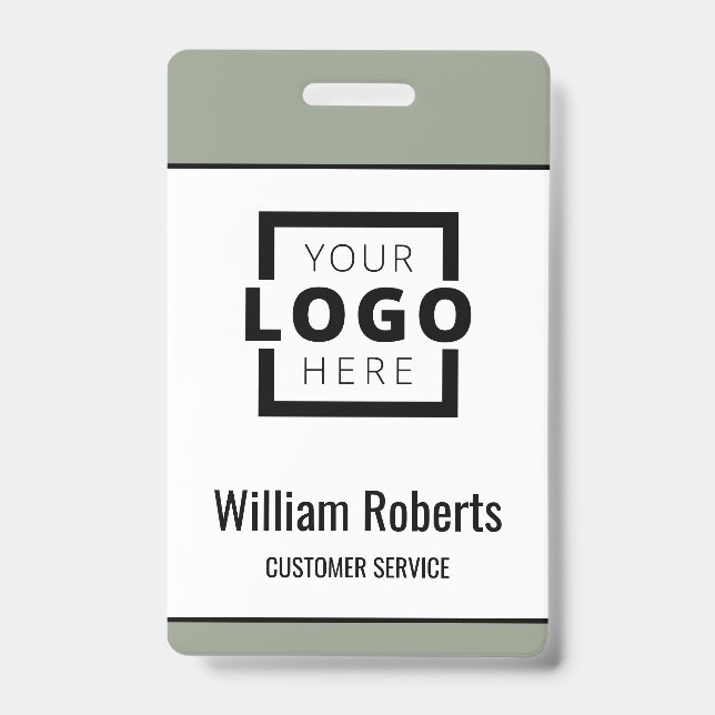 Crachá Logotipo Empresarial Personalizado Funcionário Bás (Frente)