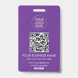 Crachá Logotipo Empresarial Profissional & Código QR da E