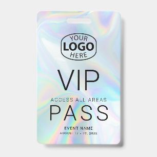 Crachá Logotipo Empresarial VIP Holográfico Evento Corpor
