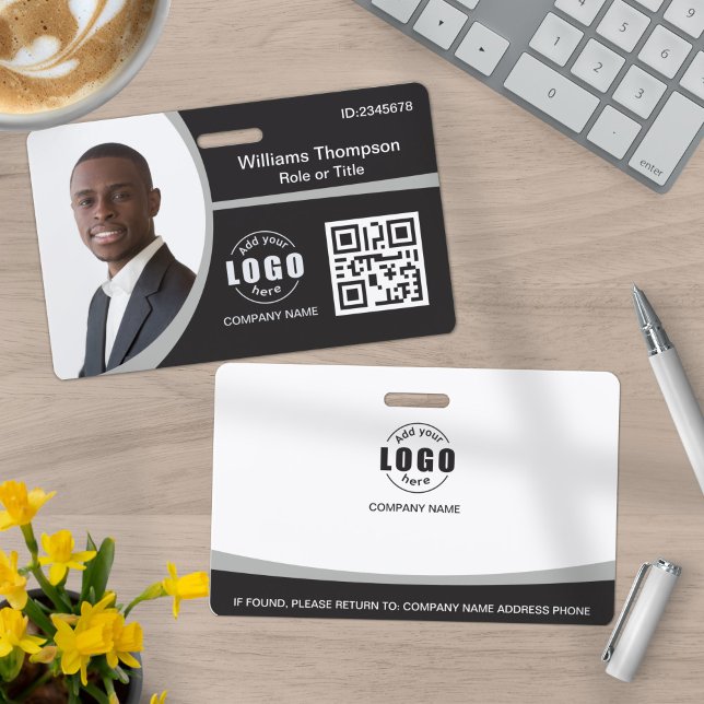 Crachá Logotipo Fotográfico Personalizado Código QR Códig (Criador carregado)
