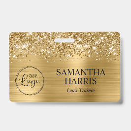 Crachá Logotipo Glittery Gold Foil