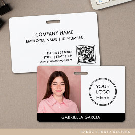 Crachá Logotipo Moderno da Empresa Foto ID de Funcionário