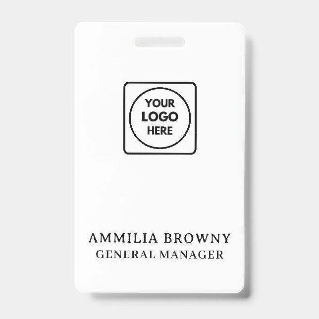 Crachá Logotipo Moderno de Negócios | Design Personalizad (Frente)