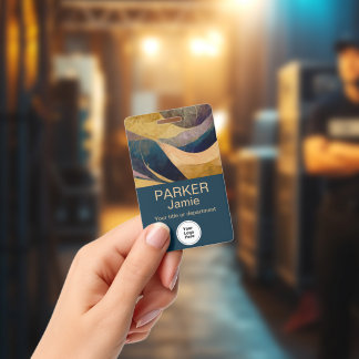 Crachá Logotipo Moderno de Nome de Funcionário Sem Foto