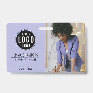 Crachá Logotipo Moderno Personalizado Foto do Funcionário