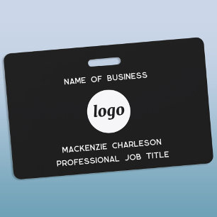 Crachá Logotipo Nome Empresarial Profissional Preto