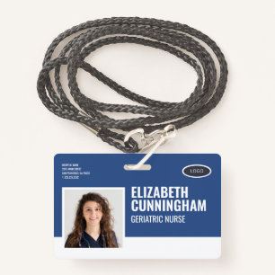 Crachá Logotipo Oval Enfermeiro Nome Fotografia Código de