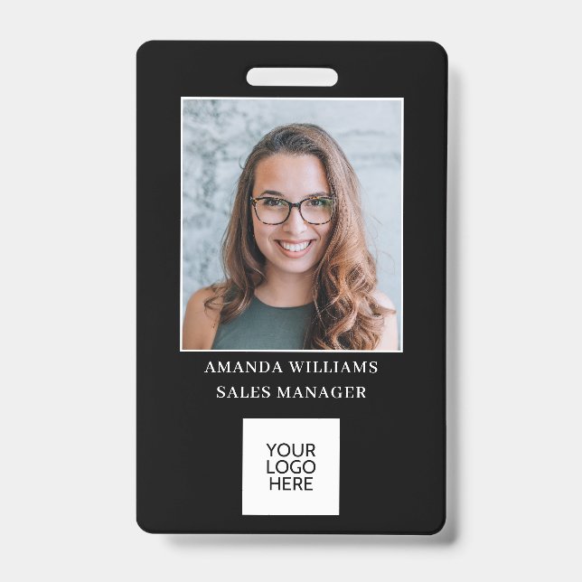 Crachá Logotipo para identificação de fotos do funcionári (Frente)