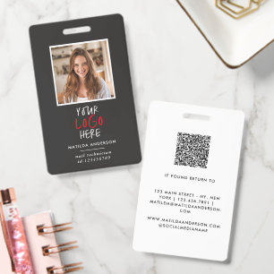 Crachá Logotipo Personalizado Código QR de Funcionário Em