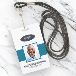 Crachá Logotipo Personalizado de Cor Moderna Nome do Func