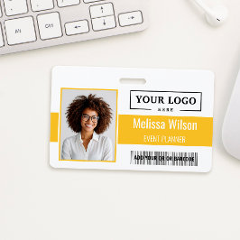 Crachá Logotipo Personalizado de Empresa Código de Barras