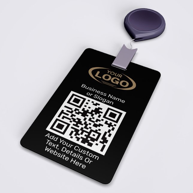 Crachá Logotipo Personalizado De Scanner De Código QR Par (Criador carregado)