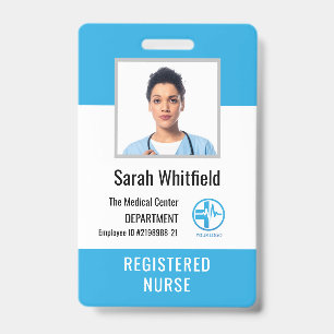Crachá Logotipo Personalizado do Hospital e ID de Foto do