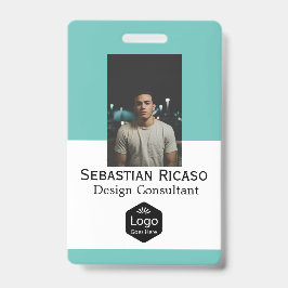 Crachá Logotipo Personalizado Empresa Branco Verde Person