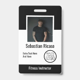 Crachá Logotipo Personalizado Empresa Preto e Branco