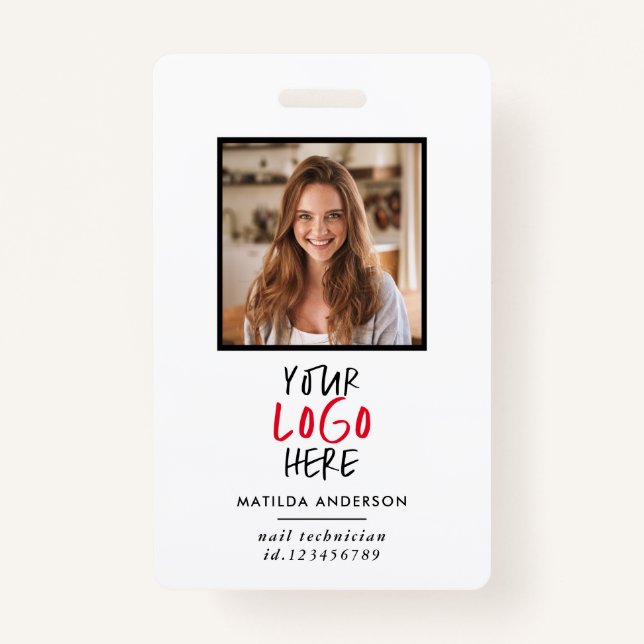 Crachá Logotipo Personalizado Funcionário Código QR Empre (Frente)