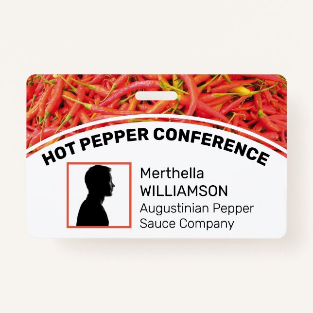 Crachá Logotipo Personalizado ID de Foto Delegar PEPPERS  (Frente)