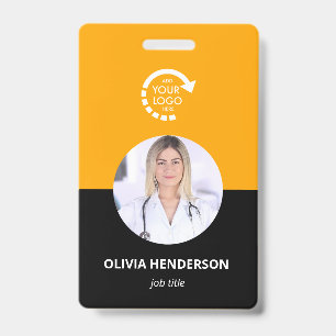 Crachá Logotipo Personalizado ID de Funcionário Retro D