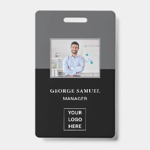 Crachá Logotipo Personalizado Minimalista Simples & Promo
