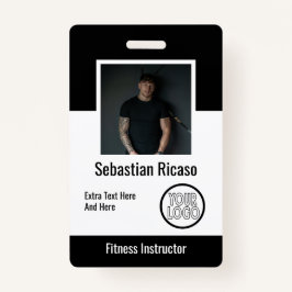 Crachá Logotipo personalizado preto branco personalizado