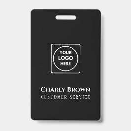 Crachá Logotipo personalizado preto | Funcionário Persona
