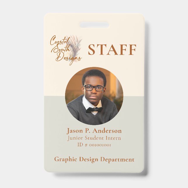 Crachá Logotipo Personalizado Verde Verde Amarelo Vertica (Frente)