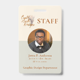 Crachá Logotipo Personalizado Verde Verde Amarelo Vertica