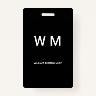 Crachá Logotipo preto | Empresa empresarial