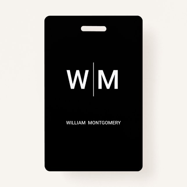 Crachá Logotipo preto | Empresa empresarial (Frente)