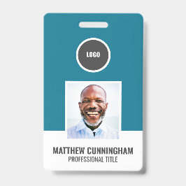 Crachá Logotipo Redondo de Cor Moderna Nome do Funcionári
