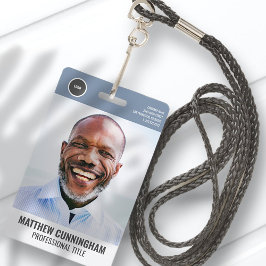 Crachá Logotipo Redondo Moderno  Foto do Funcionário Nome