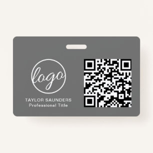 Crachá Logotipo simples Código QR Funcionário