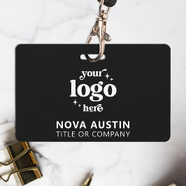 Crachá Logotipo Simples de Empresa Profissional Identific