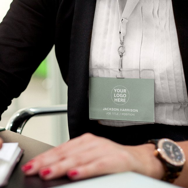 Crachá Logotipo verde da faixa l Empresa comercial profis (Criador carregado)