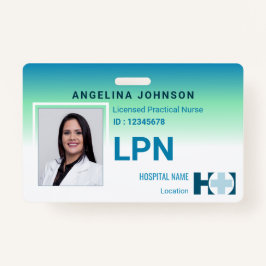 Crachá LPN Blue Photo ID da enfermeira prática licenciada