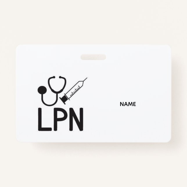 Crachá LPN Name Badge (Frente)