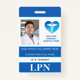Crachá LPN vertical, enfermeiro prático licenciado, ID de