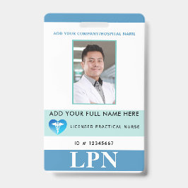 Crachá LPN Vertical, Enfermeiro Prático Licenciado, Ident
