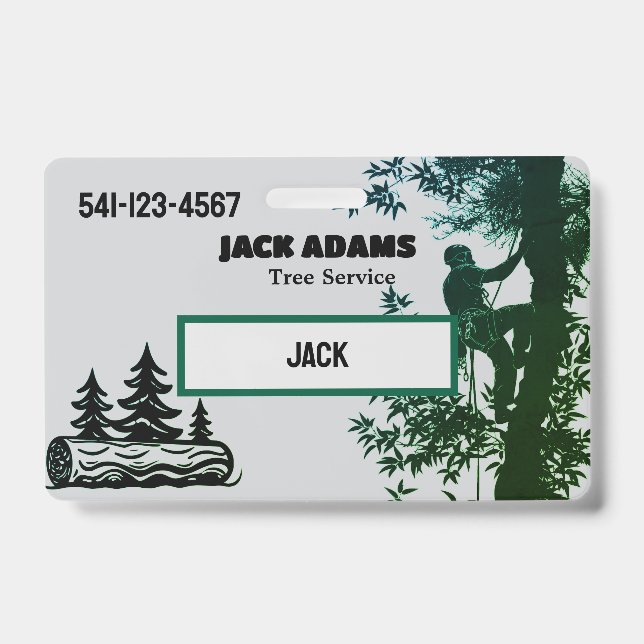 Crachá Lumberjack Tree Service Business Card (Frente)