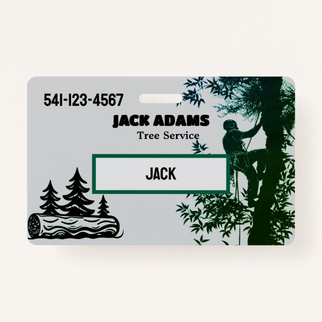 Crachá Lumberjack Tree Service Business Card (Frente)