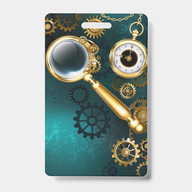 Crachá Lupa em Estilo Steampunk (Frente)