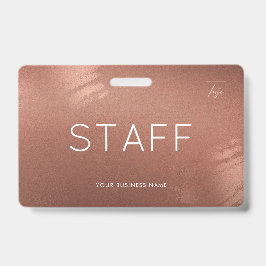 Crachá Luxury Stylish Bronze Business Staff ID