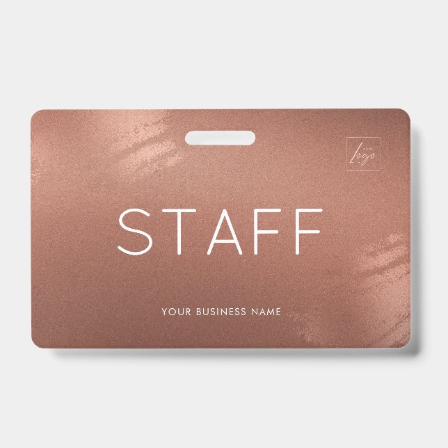 Crachá Luxury Stylish Bronze Business Staff ID (Frente)