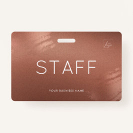 Crachá Luxury Stylish Bronze Business Staff ID