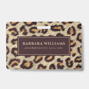 Crachá Manchas castanhas padrão-leopardo falso textura d