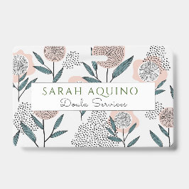 Crachá Mão Desenhada Dusty Rosa Floral Doula