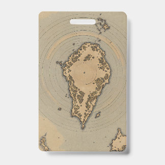 Crachá Mapa de Ilha Vintage Antigo Fantasia Cartografia