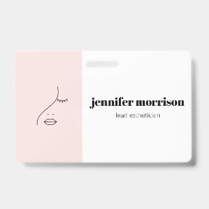 Crachá Maquiagem de logotipo de beleza de rosto minimalis