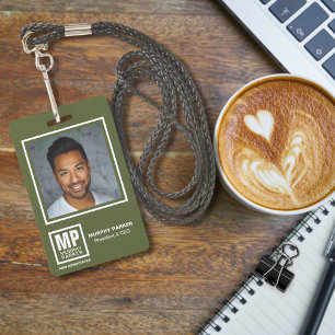 Crachá Marca de Fotografia do Logotipo Simples do Monogra