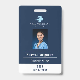 Crachá MARINHO de Enfermeiro Estudante CNS Foto do Código